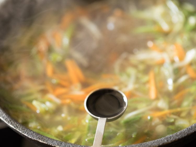 making veg noodle soup recipe