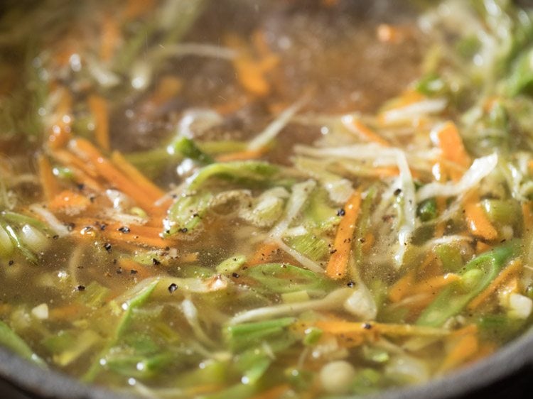 making veg noodle soup recipe