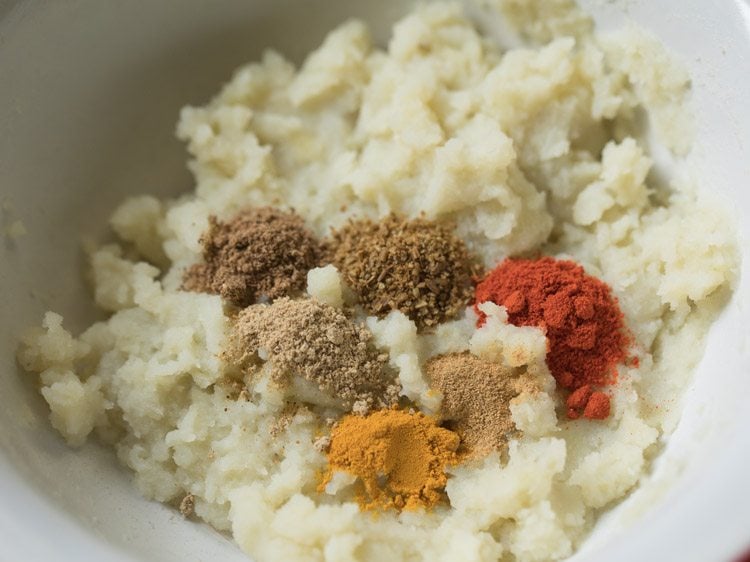 spice powders added to mashed potatoes. 