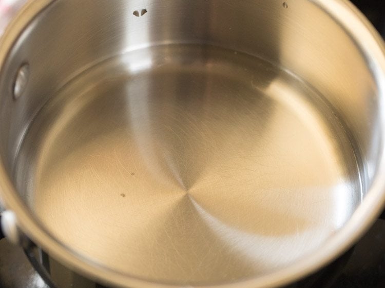 water in a sauce pan
