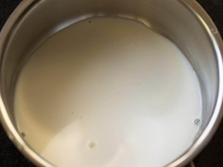 add milk in the saucepan