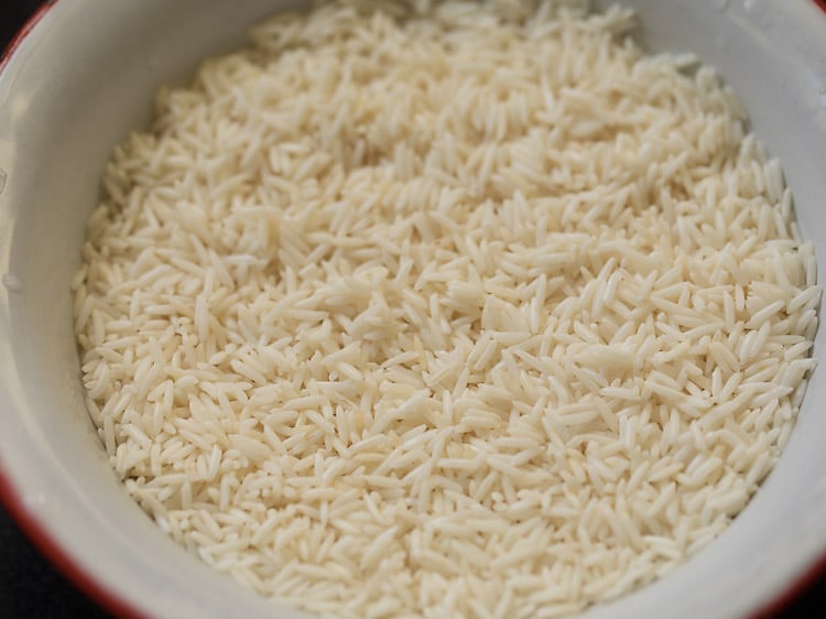 drained rice. 