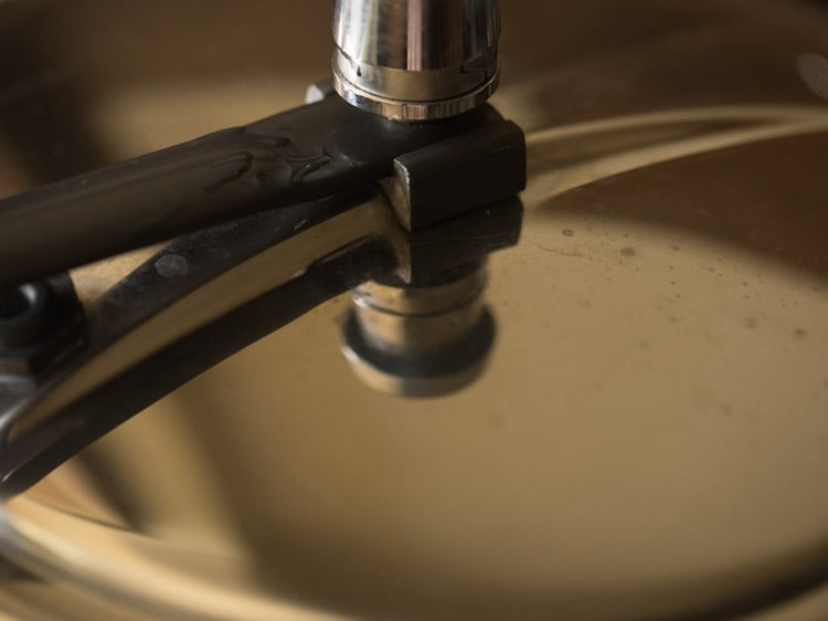 pressure cooking the rice. 