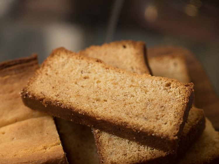 cut slice of butter cake.