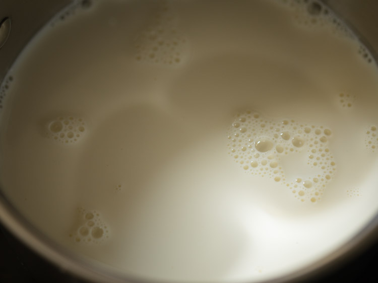 whole milk in a saucepan