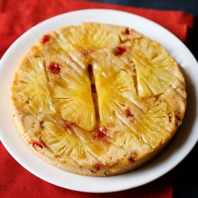 eggless pineapple upside down cake recipe