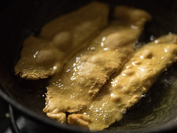 frying fafdas in hot oil. 