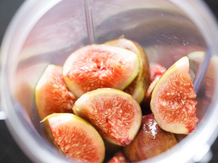 chopped figs in a blender jar 
