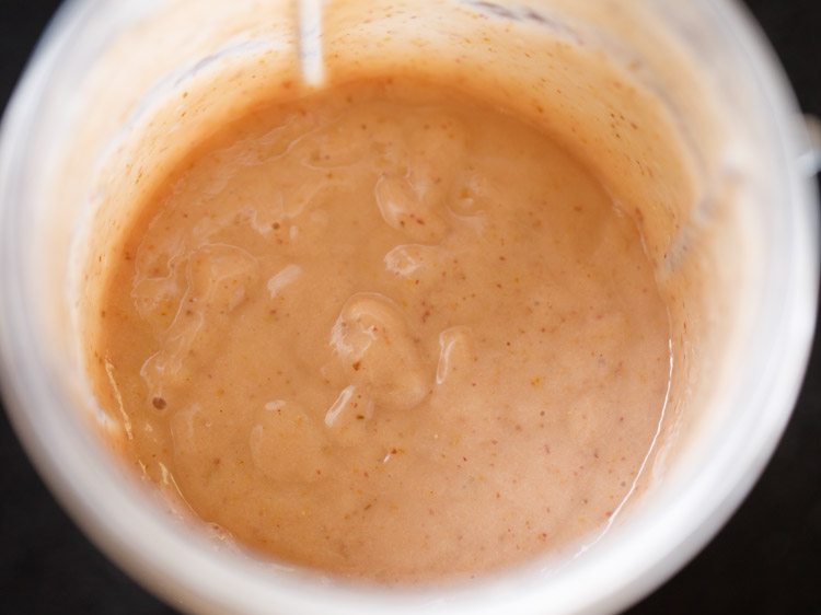 blend the ingredients in the blender jar till smooth 