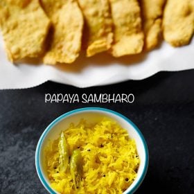papaya chutney, papaya sambharo recipe