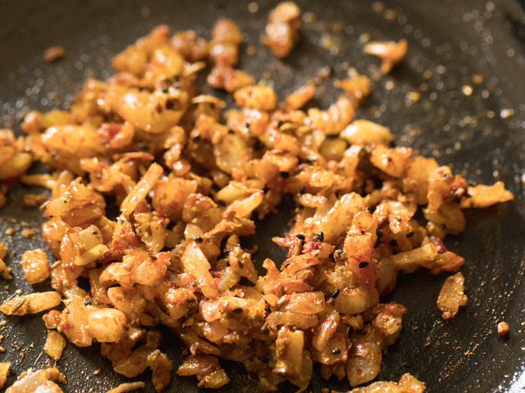 sautéing spiced onion mixture. 