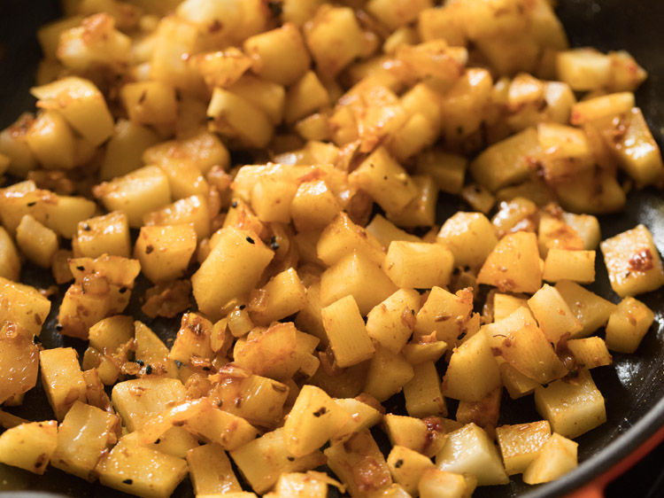 sautéing potatoes with the onion mixture. 