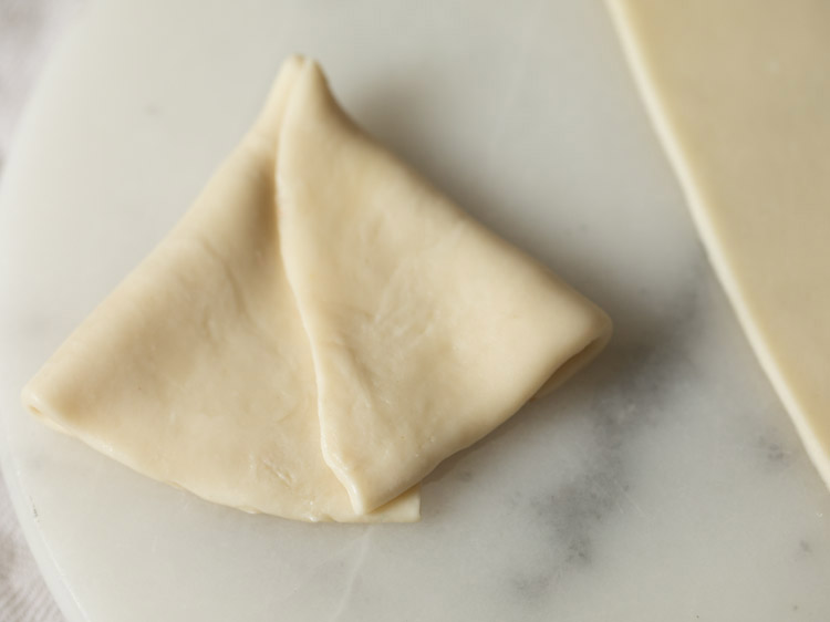 dough shaped into a cone.