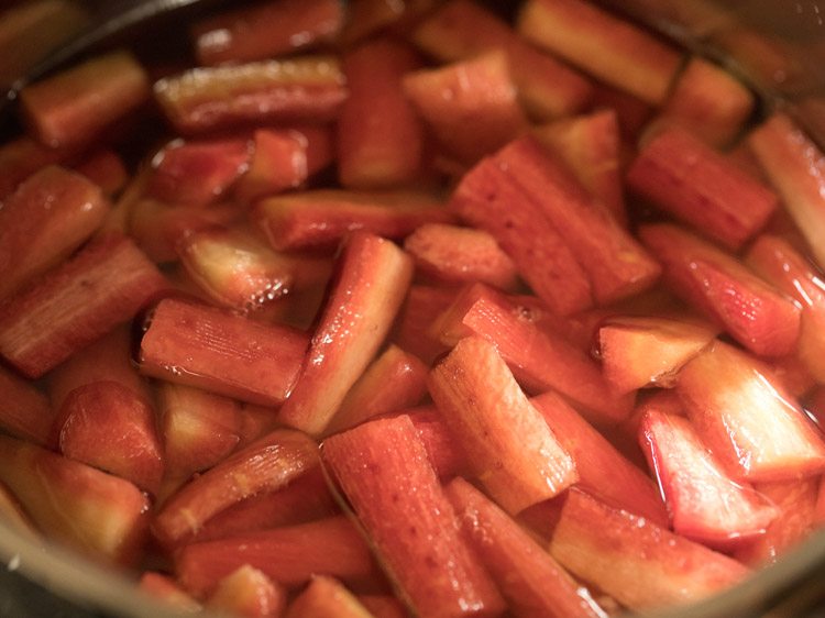 simmering carrot mixture. 