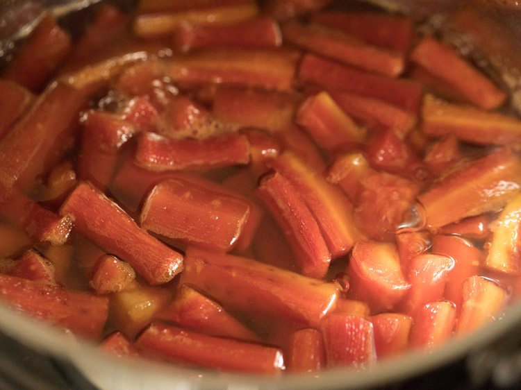 simmering carrot mixture. 