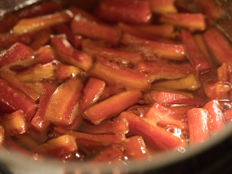 simmering carrot mixture. 