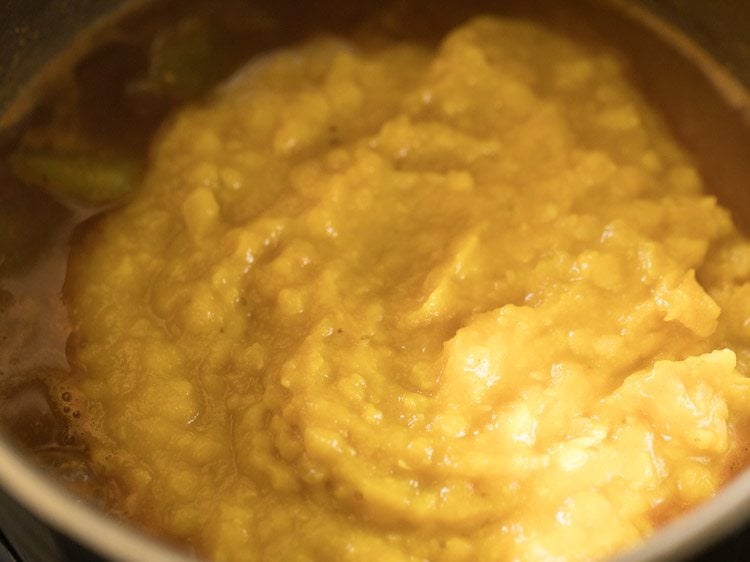 making pumpkin sambar recipe