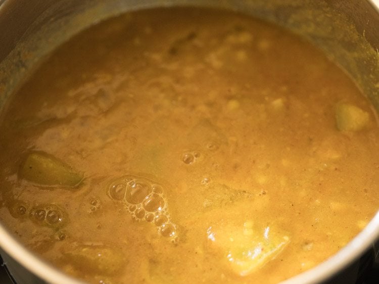 making pumpkin sambar recipe