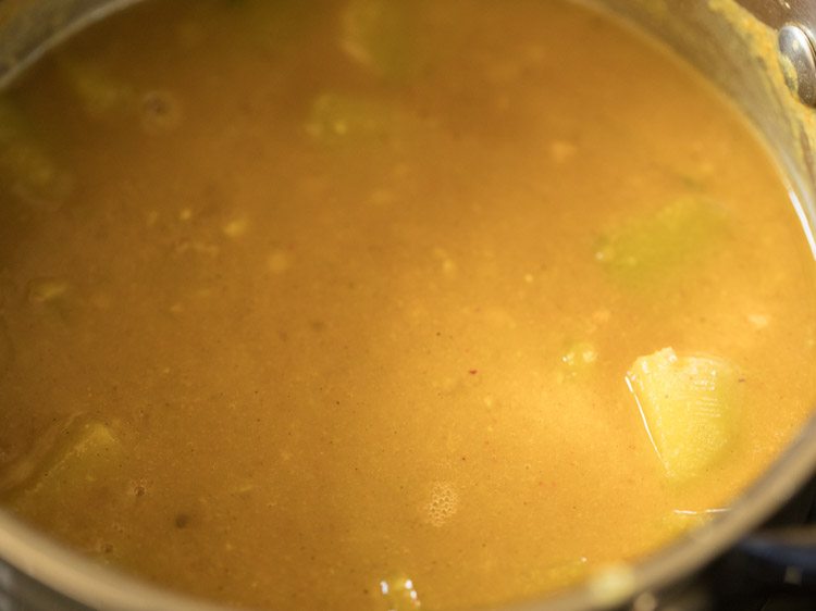 making pumpkin sambar recipe