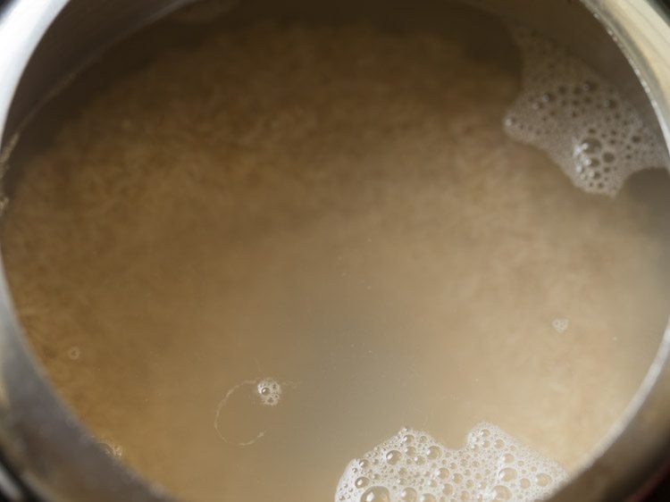 water added to the pressure cooker.