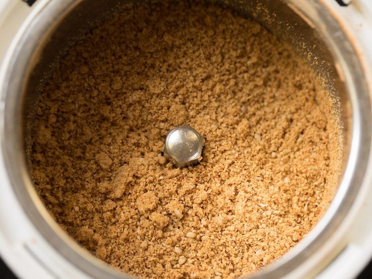 roasted sesame seeds ground to a semi fine powder.
