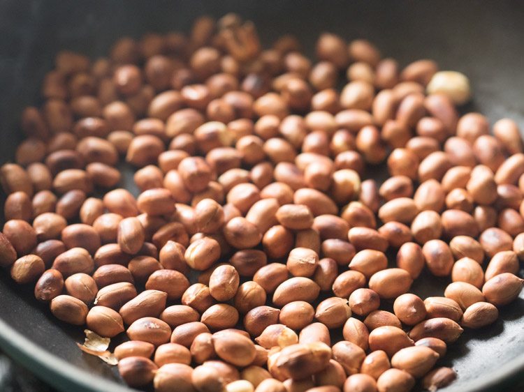 roasting peanuts till crisp. 