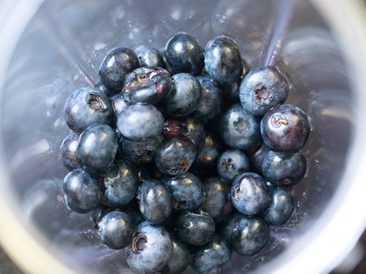 blueberries in a blender 