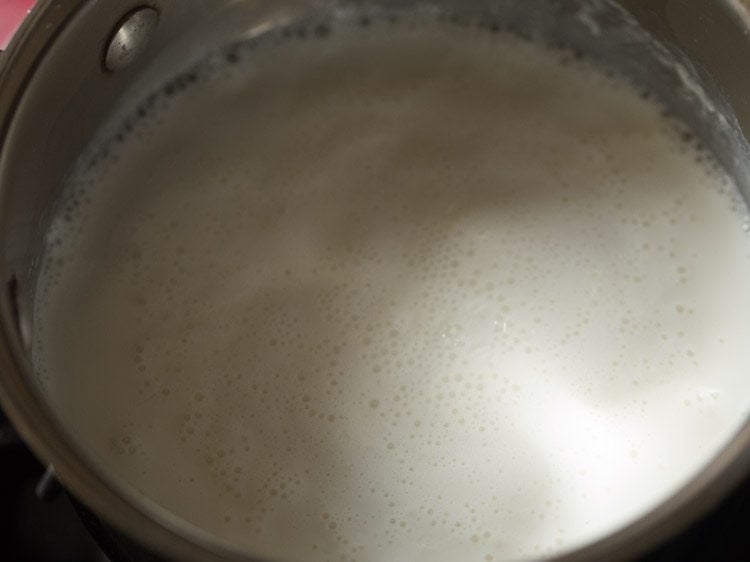 milk has come to a boil.