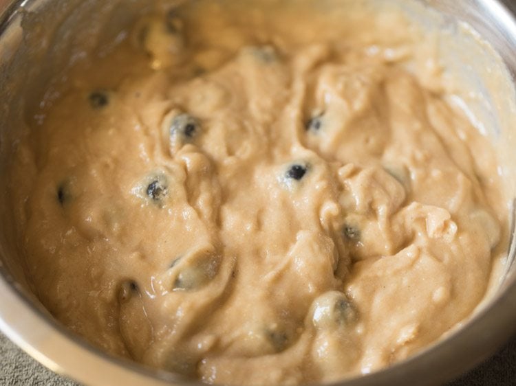 making blueberry muffins batter