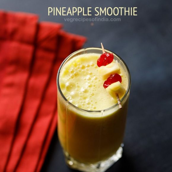 Healthy Pineapple Smoothie (3 Ingredients, Without Banana & Yogurt)