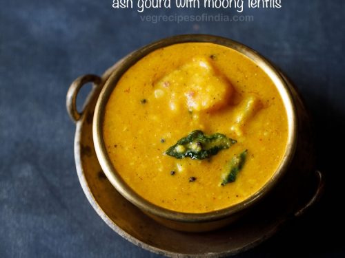 poricha kootu recipe, poosanikai kootu recipe, white pumpkin kootu recipe