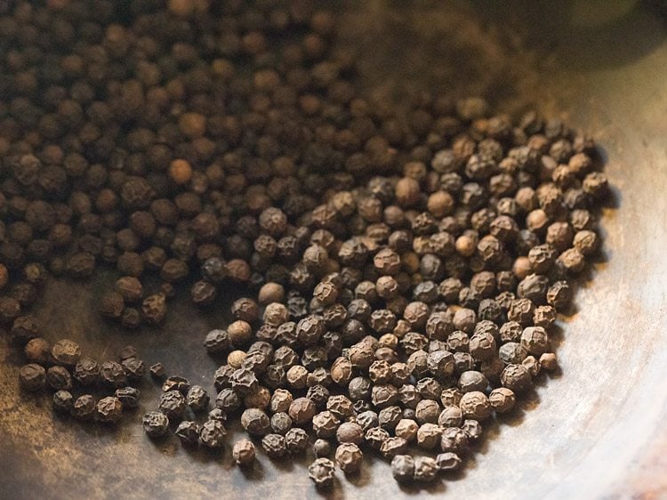 roasting black peppercorns. 