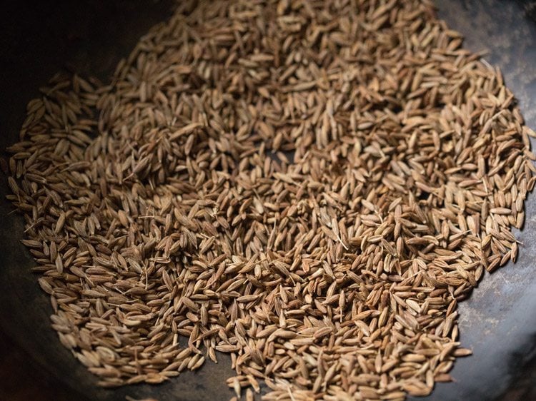 roasting cumin seeds. 