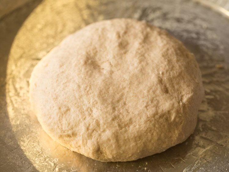 flours kneaded to a slightly sticky dough. 