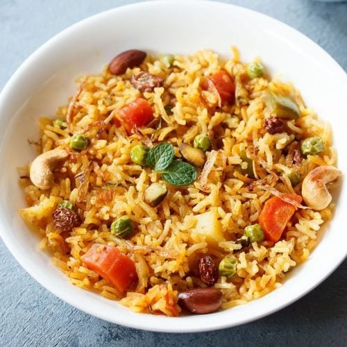 shahi pulao recipe, hyderabadi shahi veg pulao recipe