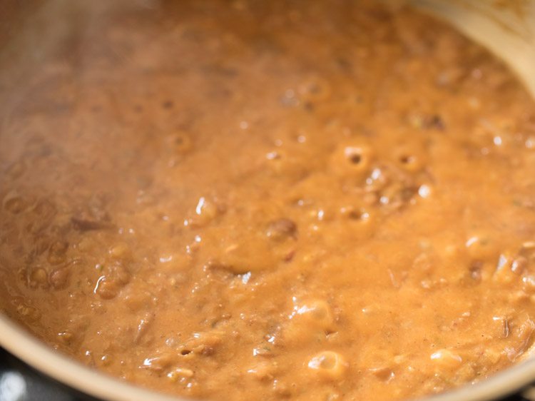 refried beans have thickened somewhat. 