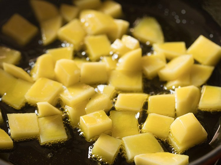 pan frying potatoes. 