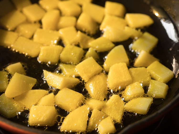 pan frying potatoes. 