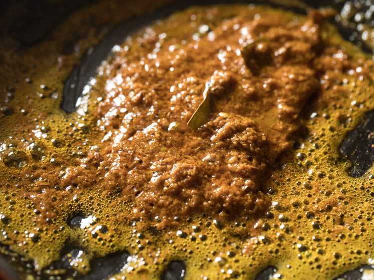 sautéing masala paste mixture. 