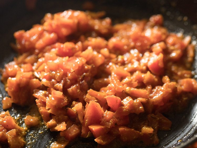 sautéing tomato mixture. 