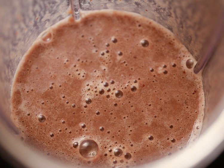 blended cherries with banana and almond milk.