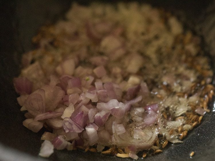 chopped pearl onions added to the pan. 