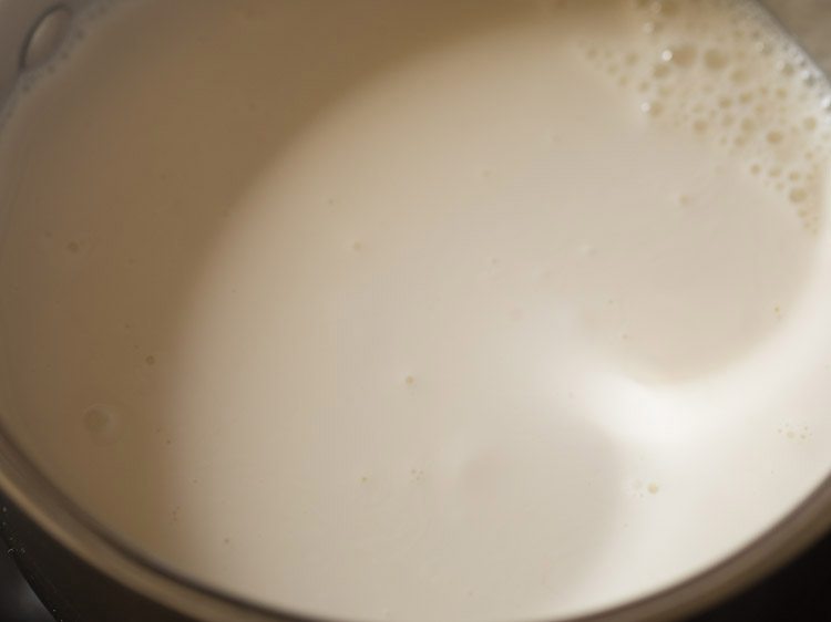 cream and milk in pan