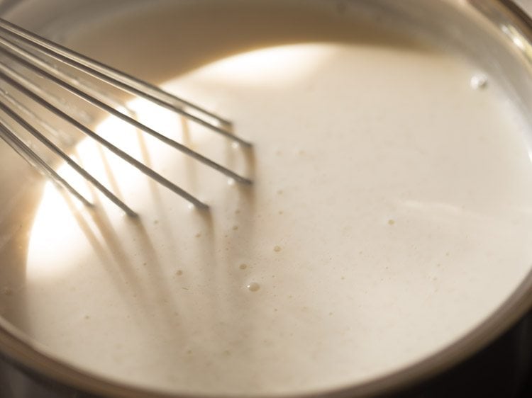 whisking panna cotta bases together