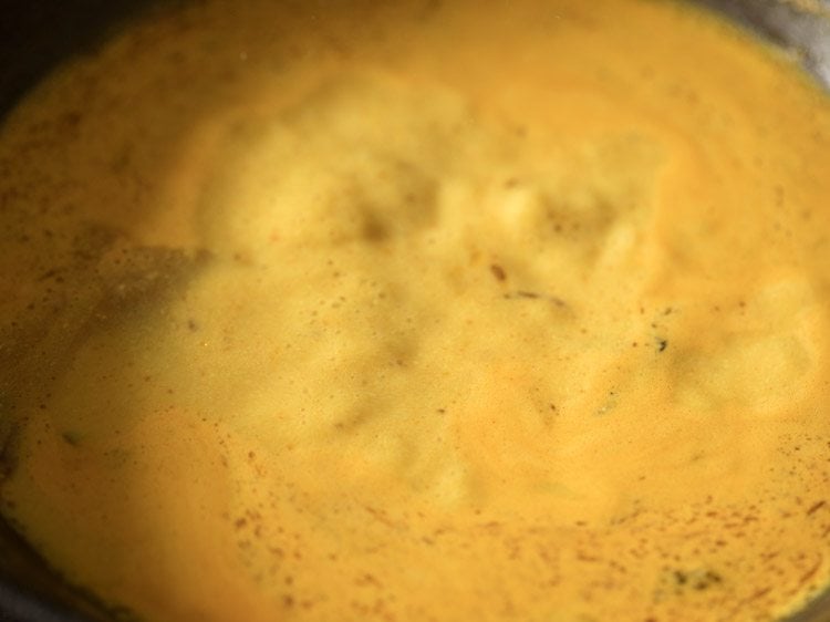 boiling curd gravy. 