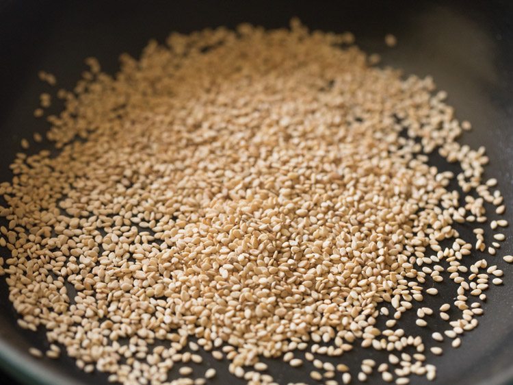 sesame seeds in the same pan