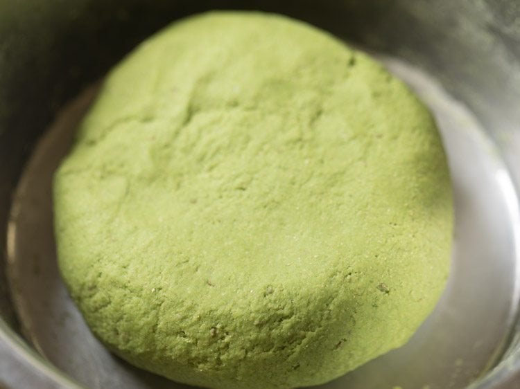 kneaded palak puri dough