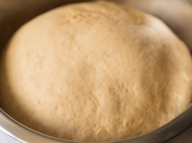 well leavened dough in the tray. 