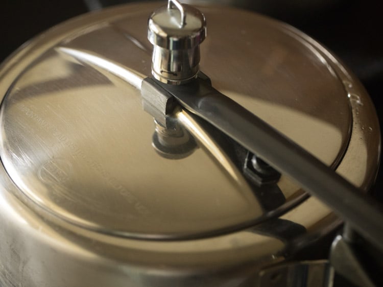 pressure cooking the lentils. 