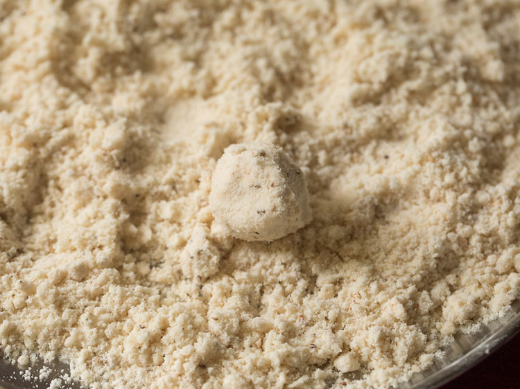 mixing and kneading the flour mixture. 